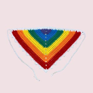 Rainbow Pride Bandana - Handmade Crochet accessory - boho head scarf