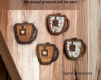 Tea Cup Inlaid Earrings SVG