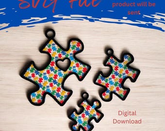 Puzzle Piece Autism Awareness Suncatcher SVG Laser File