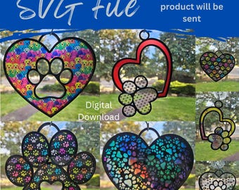 For the Love of Paws - Suncatcher SVG Laser File