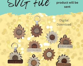Layered Sunflower Keychains/Magnet - SVG Laser File