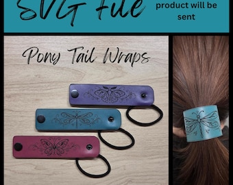Leatherette Pony Tail Wraps - Butterfly, Dragonfly, Moth - 2 Sizes - SVG Laser File