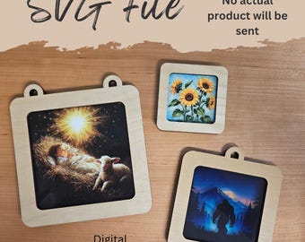 Square Photo/Art Scene Hanging or Magnet Frames - Customizable - SVG Laser File