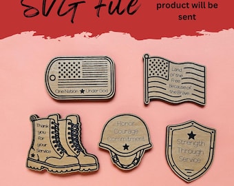 Thank You Appreciation Magnets - Strong Military Theme- SVG Laser File