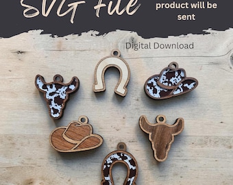 Layered Cowboy Keychain/Magnet - SVG Laser File