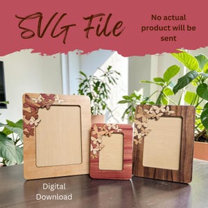 Holzmaserung Schmetterlinge Fotorahmen - SVG Laser Datei