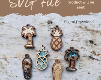 Layered Beachy Keychains/Magnet - SVG Laser File