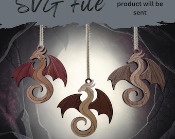Wood Grain Dragon Layered Ornament - SVG Laser File