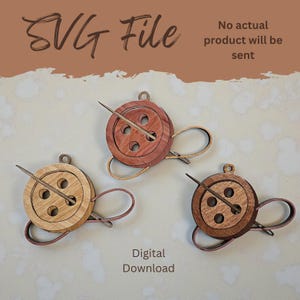 Wood Grain Button Layered Ornament - SVG Laser File