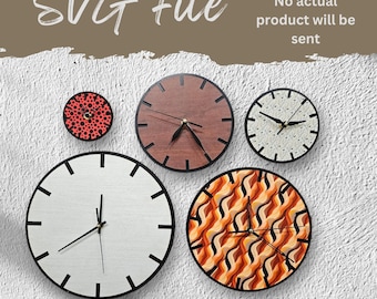 Minimalist Clock - 5 sizes - SVG Laser File