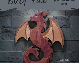Wood Grain Dragon Wall Art - SVG Laser File