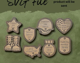 Thank You Appreciation Magnets - Military Theme- SVG Laser File