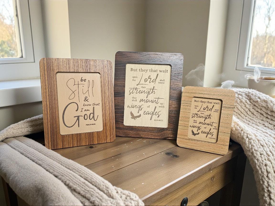 Scripture Engraving With Photo Frames - 5 Designs and 3 Frame Sizes ...