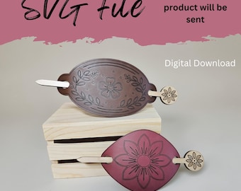 Stick Barrette Floral Designs -  SVG Laser File