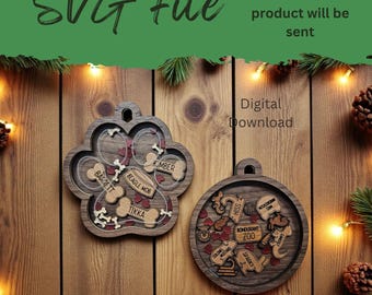 Pet Shaker Customizable Ornaments- SVG Laser File