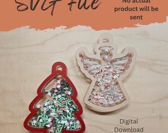 Shaker Ornaments Christmas Tree and Angel 3 sizes - SVG Laser File