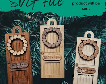Layered Door Ornament - Customizable -  SVG Laser File
