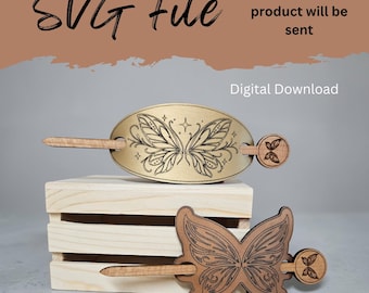 Stick Barrette Fairy Wings -  SVG Laser File