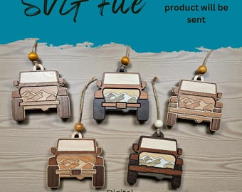 4 Wheeler 4x4 Layered Ornaments - SVG Laser File