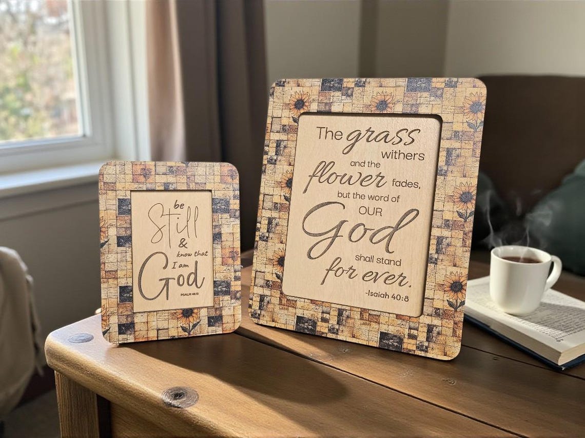 Scripture Engraving With Photo Frames - 5 Designs and 3 Frame Sizes ...