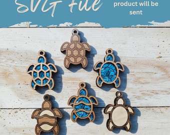 Layered Sea Turtle Keychain/Magnet - SVG Laser File