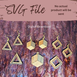Collier/boucle d'oreilles superposés formes illusion - fichier laser SVG