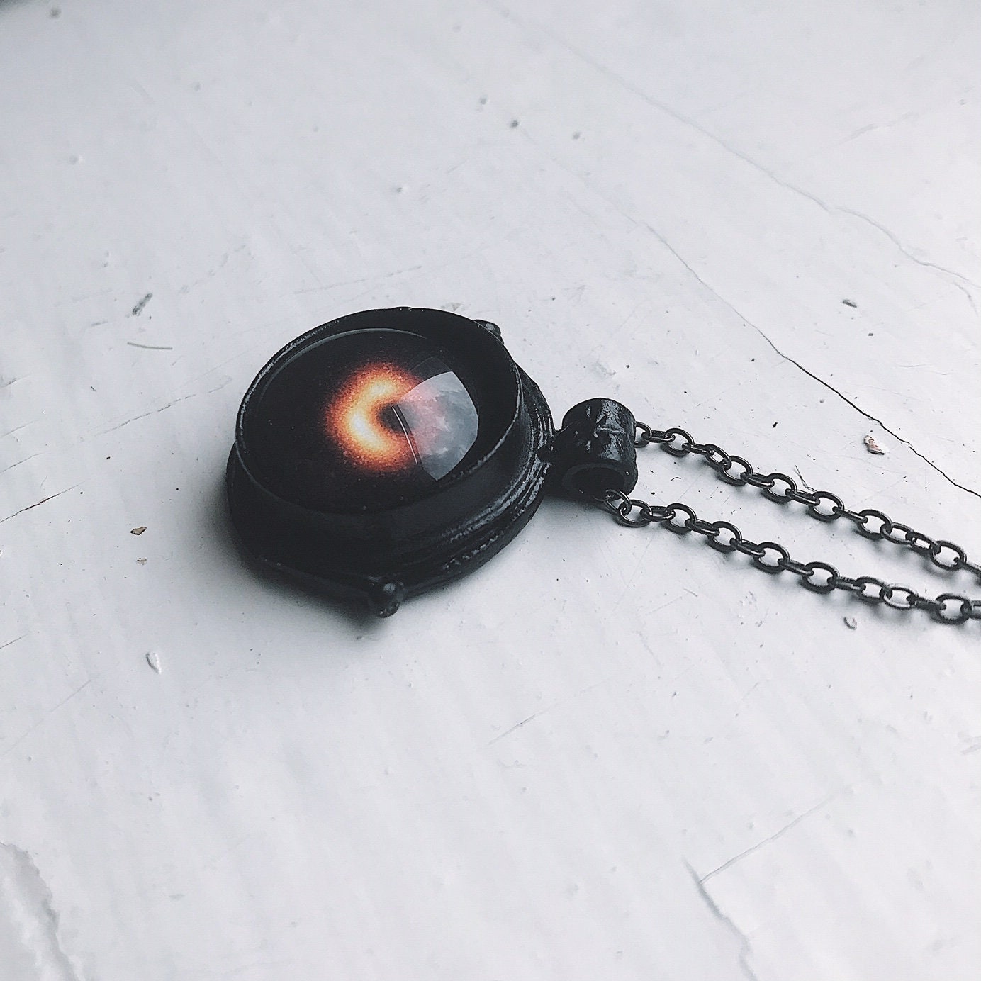 Black Hole Pendant Necklace M87 Galaxy Black Hole Jewelry Etsy