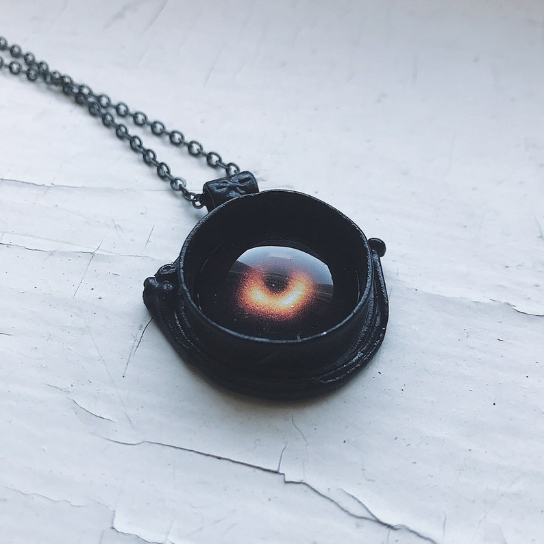 Black Hole Pendant Necklace M87 Galaxy Black Hole Jewelry Etsy