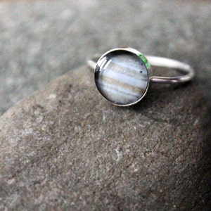 Jupiter Sterling Silver Stacking Ring Galaxy Space Jewelry Custom Sized Petite Solar System Planet Jewellery Sagittarius Ruling Planet image 4
