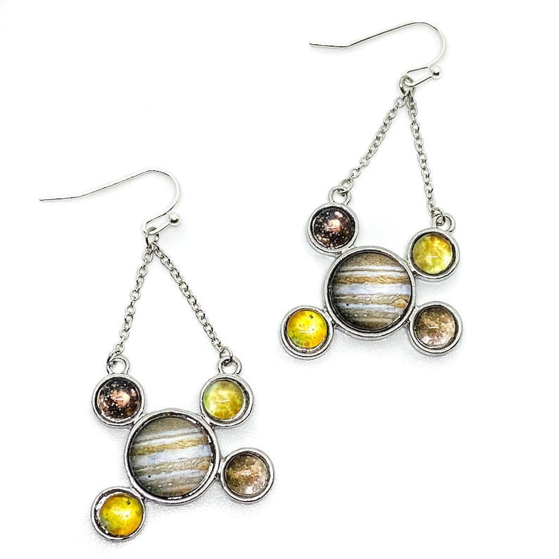 Jupiter and Galilean Moons Dangle Earrings