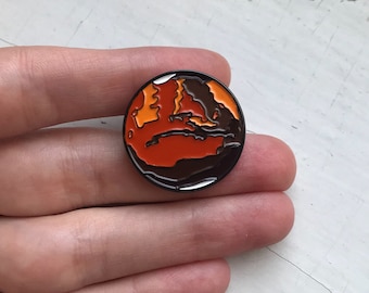 Mars Enamel Pin - Solar System Lapel Pins, Illustrated by Lauren Beacham - Planetary Unisex Gift, Stocking Stuffer, Professional Accessory