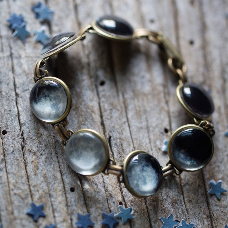 Moon Phase Bracelet - Space Jewelry, Lunar Phases - Yugen Tribe