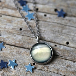 Saturn Planet Pendant - Galaxy Space Necklace - Gunmetal or Bronze - Petite Solar System - Cosmic Jewelry,  Capricorn Ruling Planet