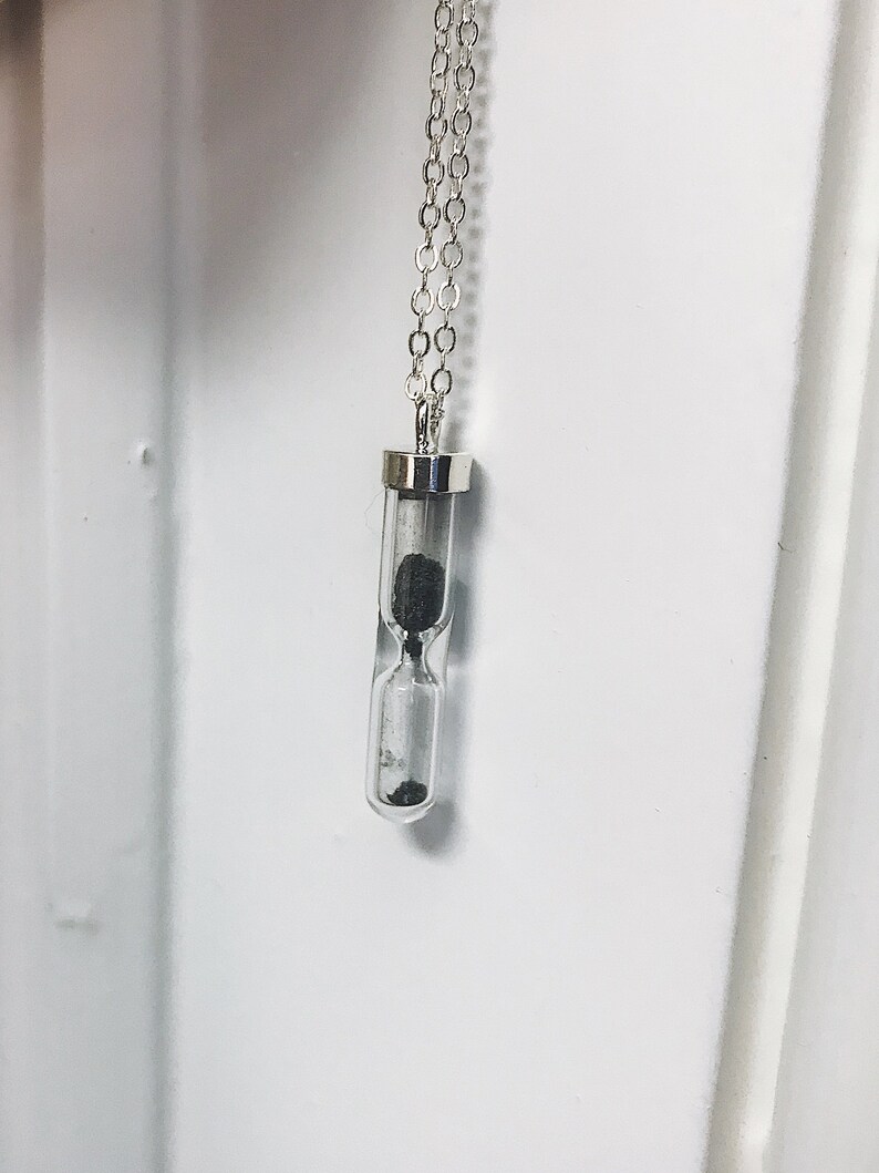 Space Time Hourglass Necklace with Meteorite Dust