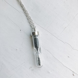 Space Time Hourglass Necklace with Meteorite Dust