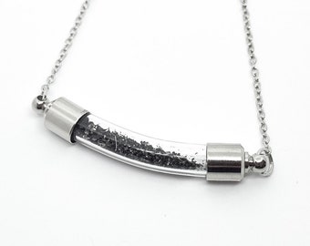 Stardust Necklace - Vial Specimen Necklace with Meteorite Shavings - Campo del Cielo Meteorite Pendant - STEM Celestial Science Jewelry