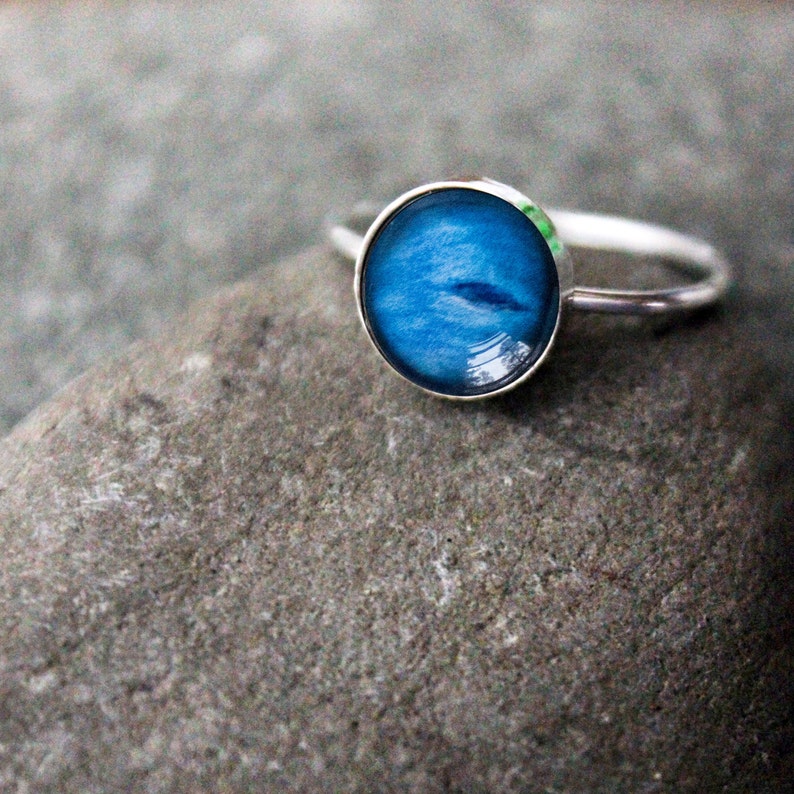 Neptune Sterling Silver Stacking Ring Galaxy Space Jewelry - Etsy