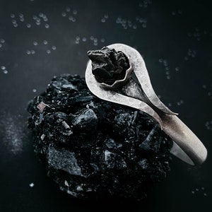 Comet Meteorite Cuff Bracelet - Authentic Campo del Cielo Raw Meteorite - Shooting Star Unisex Bracelet - Space Celestial Jewelry