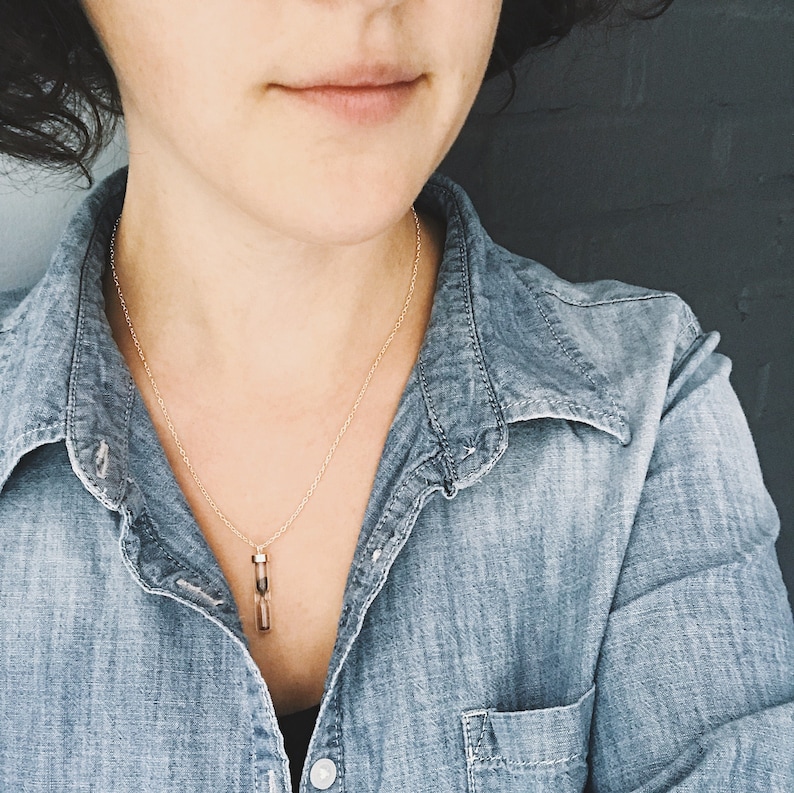 Space Time Hourglass Necklace with Meteorite Dust