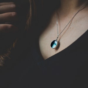 My Moon Double Sided Necklace - Phases of the Moon from 2 Dates, Anniversary Present - Lunar Celestial Jewelry - How the Moon Appeared