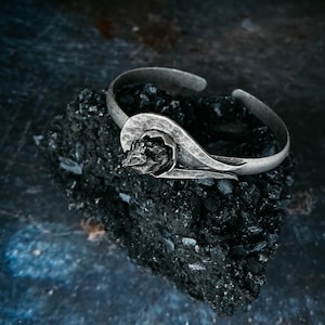 Comet Meteorite Cuff Bracelet - Authentic Campo del Cielo Raw Meteorite - Shooting Star Unisex Bracelet - Space Celestial Jewelry