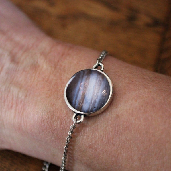 CLEARANCE Jupiter Planet Galaxy Space Bracelet -  Universe Jewelry - Petite Cosmic Bracelet - Outer Space Jewelry Science Wedding Gift