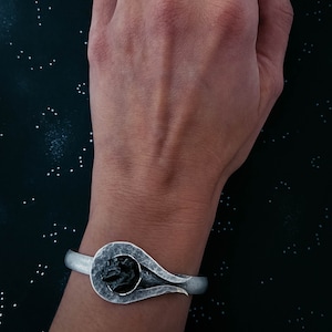 Comet Meteorite Cuff Bracelet - Authentic Campo del Cielo Raw Meteorite - Shooting Star Unisex Bracelet - Space Celestial Jewelry