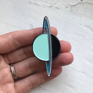 Uranus Enamel Pin - Solar System Gift, Planetary Unisex Gift, Stocking Stuffer, Bag Accessory, Clothing Accessory, Space Accessory