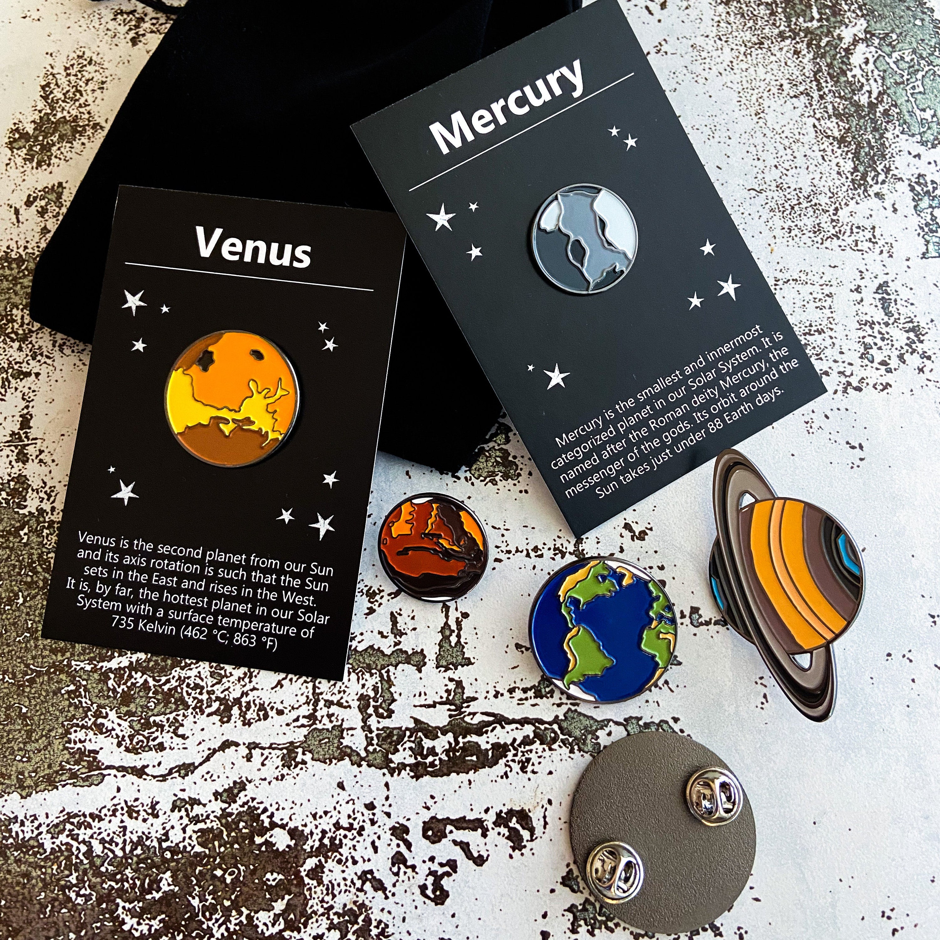 System Enamel Pin Solar System Planet Enamel Pin Set of 9 - Planetary Pins for Stocking ...