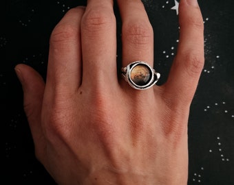 Mars and Moons Ring - Phobos and Deimos Lunar Martian Satellites - Red Planet Jewelry by Yugen Handmade - Percy, Oppy, NASA