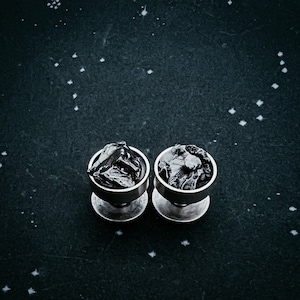 Cufflinks with Authentic Meteorite Campo del Cielo Raw Meteor Crystal Cuff Links in Matte Silver Unique Gifts for Dudes, Wedding Ideas image 9