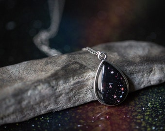 DISCONTINUED Hubble Drops in Cosmic Ocean Pendant - Space Jewelry, Teardrop Necklace, Bronze Silver, Carl Sagan, Galaxy Jewellery, Astronomy