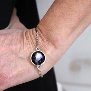 Galaxy Space Bracelet Universe Jewelry Petite Solar System Planet and Nebula Bracelet Space Jewelry, Bridesmaid Gift image 3