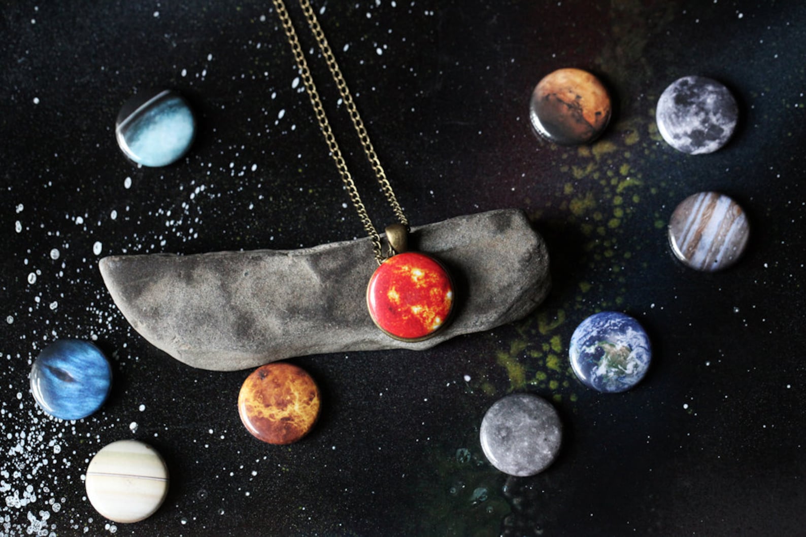 Interchangeable Galaxy Solar System Space Necklace Etsy